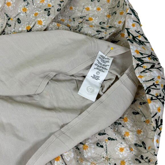 Avec Les Filles Embroidered Linen-Blend Floral Skirt Size 4 NWT - Picture 7 of 10